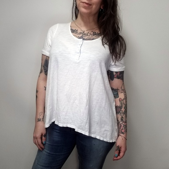 Anthropologie Tops - {anthro} POSTMARK Downtime Henley Hi-Lo Hem Tee